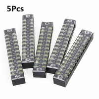 Sourcingmap® 3 Pcs 600V 15A 12 Positions Dual Rows Covered Barrier Screw Terminal Block Strip Sourcingmap® 3 Pcs 600V 15A 12 Positions Dual Rows Covered Barrier Screw Terminal Block Strip