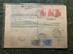 Vintage 1986 Salvation Army Hospital Zambia Postal Slip & Swiss Helvetia Stamps - Picture 1 of 6
