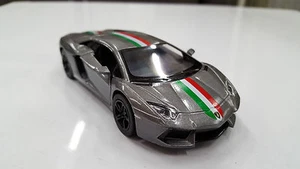 Lamborghini Aventador Silver Grey Kinsmart Car Model 1/38 Scale Diecast Metal - Picture 1 of 3