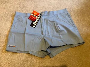 Original 80s Ellesse Tennis Shorts BNWT 38 Inch Waist RARE Sky Blue BNWT No Bag - Picture 1 of 7