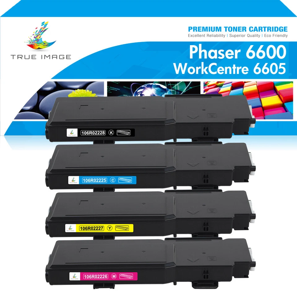 4PK High Yield Color Toner Set for Xerox Phaser 6600 WorkCentre 6605 106R02228 - Image 1 of 4