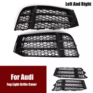 Pair Black ABS Car Front Bumper Fog Light Grille Cover For Audi A5 RS5 2008-16 - Bild 1 von 7