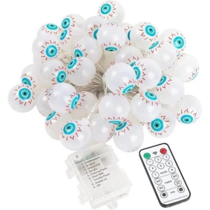 Yard Scary Halloween Decor Red Eyeball Halloween Lights String 30 LED 16FT - Picture 1 of 1