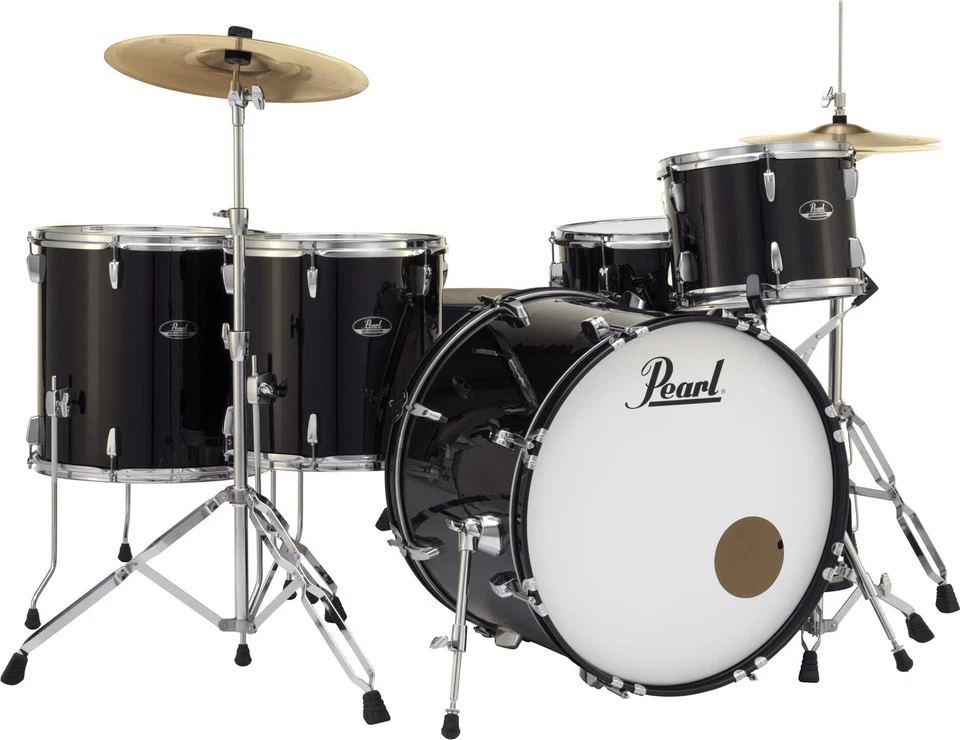 Pearl Roadshow 5-piece Complete Drum Set With Cymbals - Rock Jet Black