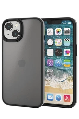 ELECOM iPhone 14 / 13 Case Shockproof US Military MIL Standard Matte Finish Blac - Image 1 of 4