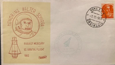 PROJECT MERCURY  SPACE COVER : ITALY HONORS SCHIRRA ORBITAL FLIGHT 10 OCT 1962 - Image 1 of 4