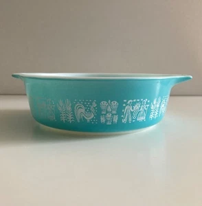 Pyrex 471 Amish Butterprint Turquoise 1 Pt Baking Casserole Dish Cinderella - Picture 1 of 9