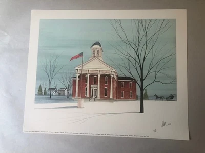 Buckley Moss 1989 County Courthouse - Osage Iowa ограниченный выпуск печать 309/1000 - Изображение 1 из 4