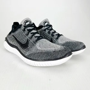 Nike Free RN Flyknit Black White Oreo Athletic Running Sneakers Shoes Mens 12 - Picture 1 of 6