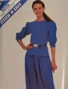 VTG McCalls 8209 Misses Sz 6 Drawstring Full Skirt Boho Blouse Top EASY Pattern - Picture 1 of 2
