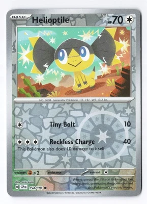 Helioptile 154/191 - SV08: Surging Sparks Pokemon Reverse Holo NM - Image 1 of 2