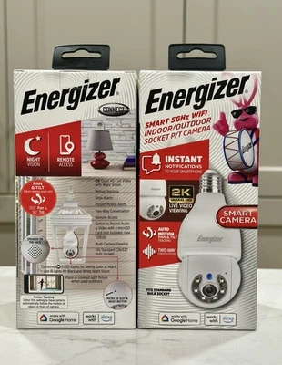 NEW x2 Energizer Smart WIFI Indoor Outdoor Socket P/T Camera 2K Alexa GoogleHome - Image 1 of 2