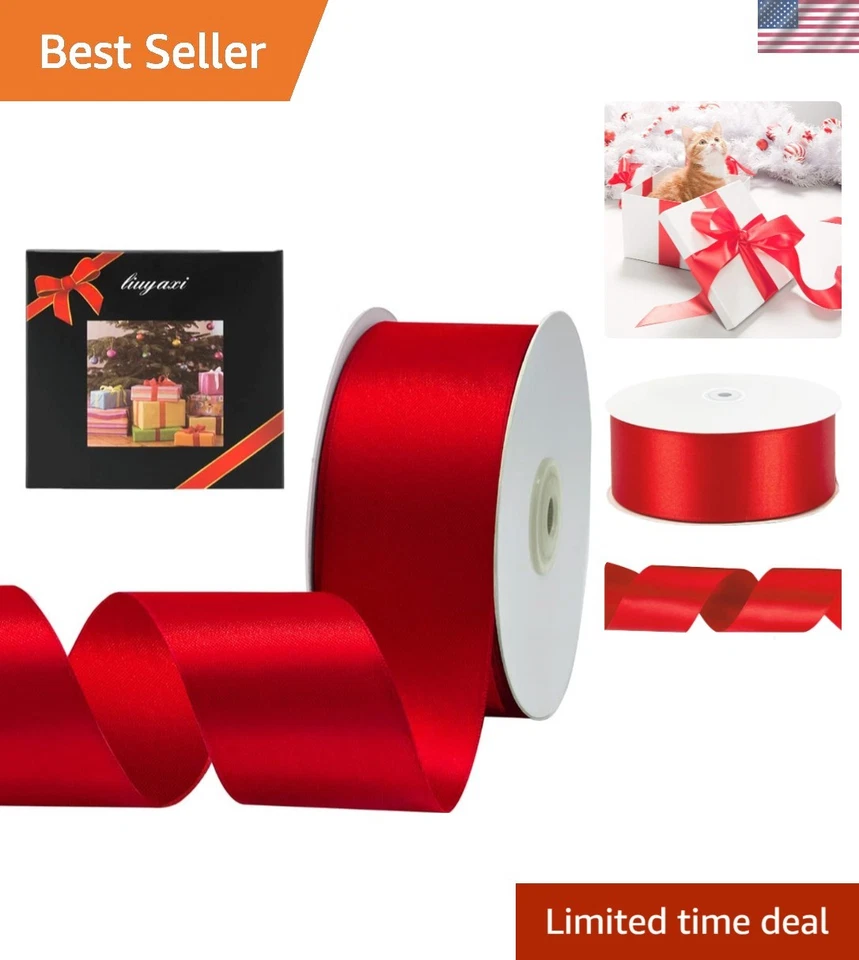 Vibrante cinta de satén de doble cara de 2" X 25 yardas - Ideal para manualidades y decoraciones Foto 1 de 4