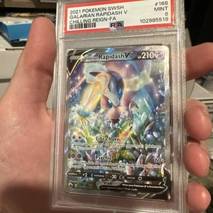 Pokémon Sword & Shield Chilling Rein 2021 arte completo/galarian Rapidash V PSA 9 - Imagen 1 de 7