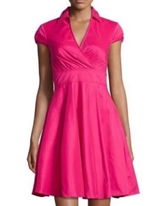 Betsey Johnson retro cap sleeve fit and flare Pink Dress, size 6 - Picture 1 of 10