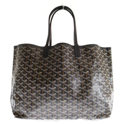Bolso de Mano Goyard Saint Louis PM PVC Recubierto de Lona Cuero Negro Usado b Foto 1 de 4