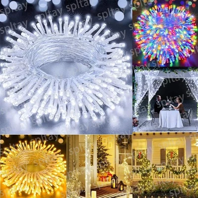 LED Lichterkette 10M/20M/30M/50M/100M Beleuchtung Strom Außen Innen Weihnachten - Bild 1 von 4