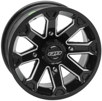 QuadBoss Blitz Wheel - 14x7 - 5+2 Offset - 4/110 - Machined/Black ATV/UTV 608460 - Image 1 of 4
