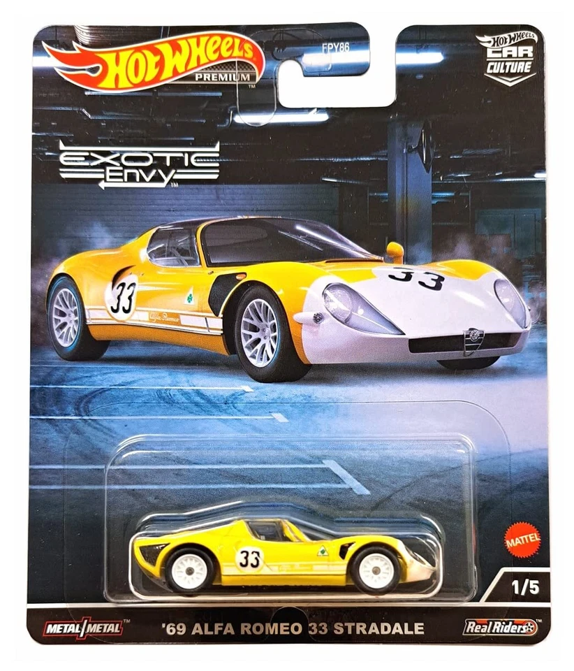 Coche Hot Wheels Premium Exotic Envy '69 Alfa Romeo 33 Stradale 1/5 Foto 1 de 1