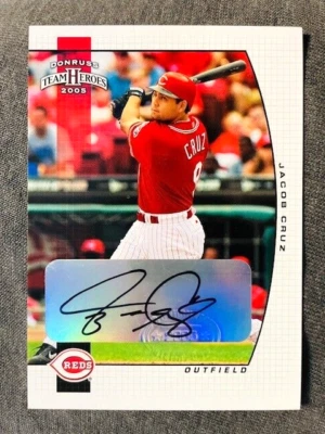 2005 Donruss Team Heroes #90 Jacob Cruz Auto Autograph Card - Image 1 of 2