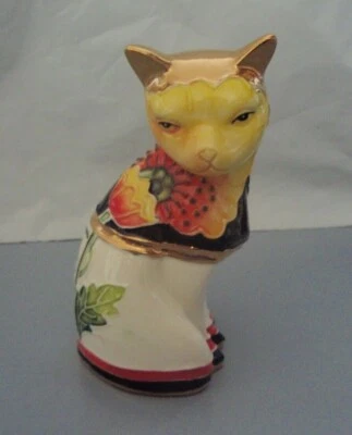 Old Tupton Ware Gold Poppy Ceramic Cat Figurine/Statue * New in Gift Box *