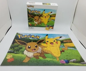 Pokemon Eevee Pikachu Puzzle 100 Pc Buffalo Games 2019 Complete Nintendo NIB - Picture 1 of 24