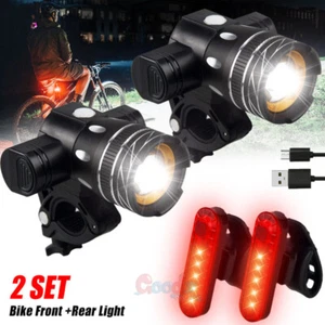 Waterproof Super Bright LED Bike Light USB Rechargeable Bicycle Front Headlight - Picture 1 of 26