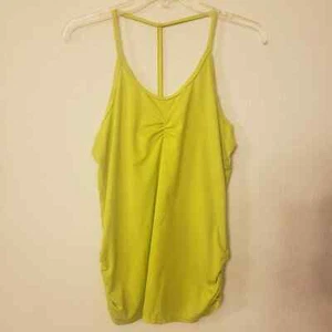 Soybu Racer Back T Strap Tank Top Line Yellow Green Sz S - Picture 1 of 6
