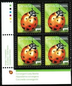 Canada sc#2234 Beneficial Insects: Convergent Lady Beetle, LL Imp. Block Mint-NH - Picture 1 of 2