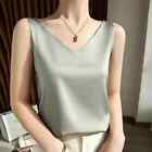 Women's Inner Suit Bottoming Satin Mulberry Silk Top Small V-Neck