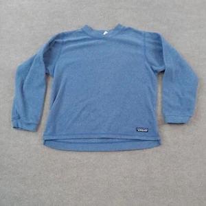 Vintage Patagonia Sweatshirt Boys Medium Blue Long Sleeve V- Neck Fleece USA - Picture 1 of 10