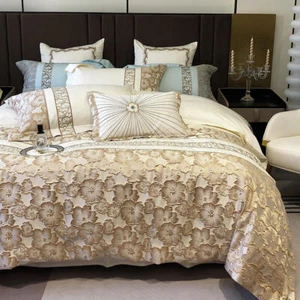 Bedding Set 4pcs Quilt Cover Set Flat Sheet High-precision 3d Yarn-dyed Jacquard - Picture 1 of 18