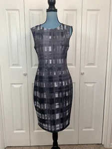 Mossimo Black Gray Sleeveless Shift Dress Knee Length Size Medium - Picture 1 of 6