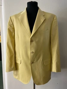 Blazer de algodón amarillo pálido vintage de los 90 para hombre | Blazer de vestido clásico para hombre - Imagen 1 de 10