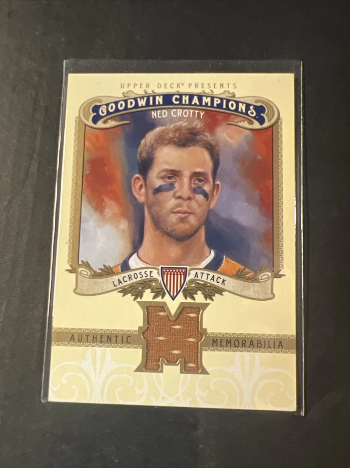 2012 UPPER DECK GOODWIN CHAMPIONS NED CROTTY AUTHENTIC RELIC LACROSSE#M-NC - Image 1 of 2