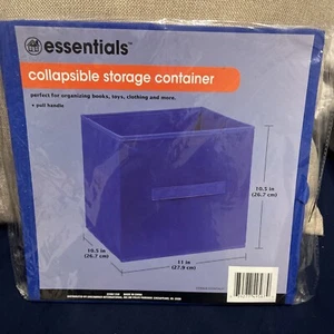 2 pack Bright BLUE Essentials Collapsible Storage Cubes Fabric 10½" x 11" NEW - Picture 1 of 1