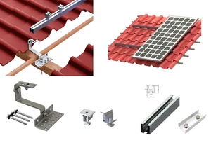 Techo de tejas techo de sartenes Frankfurt soporte 1-4 módulos techo techo plano solar fotovoltaico - Imagen 1 de 9