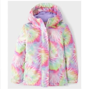 NWOT The Children's Place Girls' Heavy 3 in 1 Winter Jacket XXL 16 Pink Tie-Dye - Picture 1 of 14