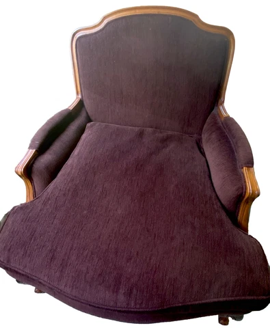 Vintage Louis XV Style Carved French Bergere Arm Chair Cover