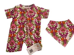 Big Elephant Baby Newborn Short Sleeve Colorful Flowers Size 0-3 Months. - Picture 1 of 8