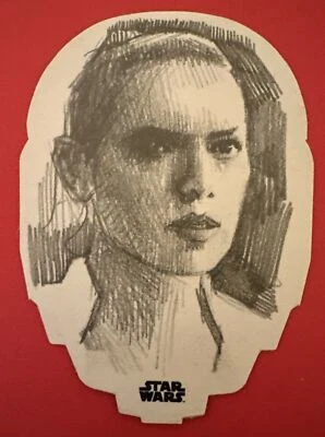 2023 Topps Star Wars Finest Rey by Andrew Fry Shaped Sketch Card 1/1 1:613 Packs - Image 1 of 3