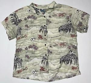Big Dogs Button Down Hawaiian Shirt Places To Go People To Sniff Size XL - Picture 1 of 8