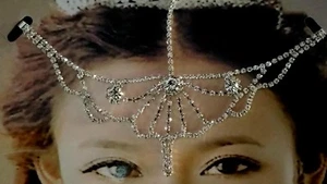 Adornos para el cabello tocado pedrería cadena para la frente Tikka Bollywood cadena para la cabeza boda  - Imagen 1 de 3