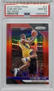 PSA 10 GEM MINT 2018 Panini Prizm NBA KOBE BRYANT #15 RED Prizm #'d /299 - Picture 1 of 5