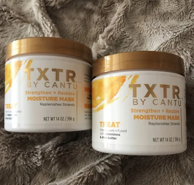 2 Pk TXTR by Cautu Strengthen+Restore Moisture Hair Mask with Shea Butter 14 oz Foto 1 de 4