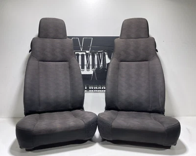 Par de asientos delanteros para conductor y pasajero de tela de pizarra 03-06 04 05 Jeep TJ Wrangler Foto 1 de 4