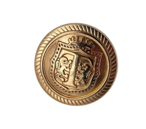 Talbots Gold tone Metal  Coat of Arms "T" Main Front Replacement Button .90" - Picture 1 of 4
