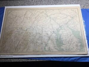 Original Antique Civil War Topographical Map 1894 Julius Bien & Co. Canal & RR