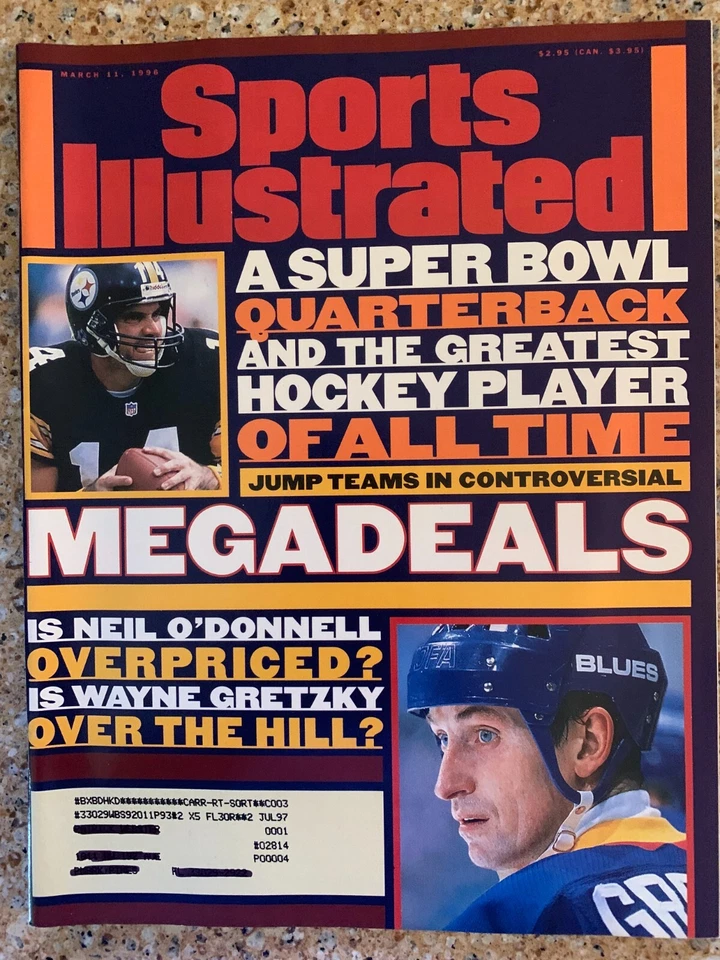 Sports Illustrated March 11, 1996 Wayne Gretzky (Blues) Neil O'Donnell (Steelers - Image 1 of 1