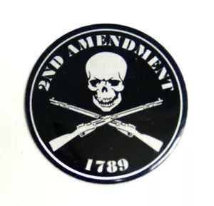 1x Rare 2nd Amendment Emblem Aluminum 3M Self Adhesive Tape Badge 37.5MM - Picture 1 of 1